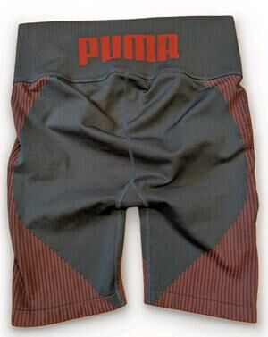 Y2K Puma Women’s M Compression Shorts Black Red Training Athletic Shorts